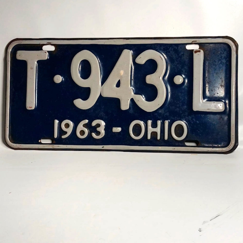 Liscense Plate Ohio 1963 T943L